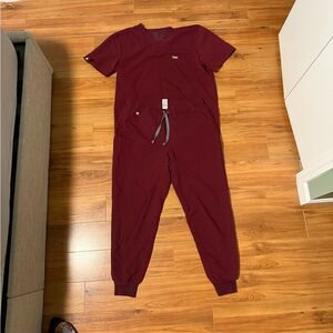 Figs Burgundy Scrub Set for Men